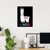 Poster Llamacorn - Drôle licorne Llama (Bureau à domicile)