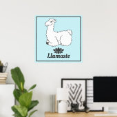 Poster Llamaste White Llama & Lotus (Bureau à domicile)
