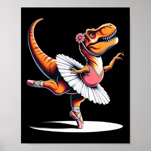 Poster Llerina T-rex Dancing  (Devant)