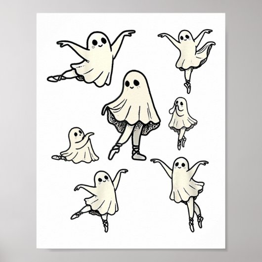 Poster Llet Ghost Llet Dancer Danse Éffrayante Enseignant (Devant)