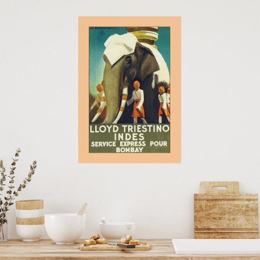 Poster Lloyd Triestino Indes (Cuisine)