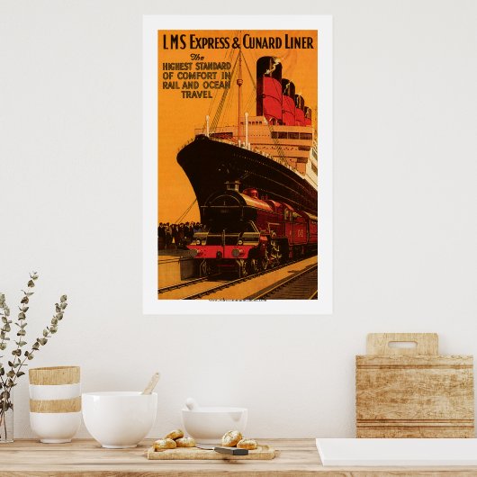Poster LMS Express & Cunard Liner (Cuisine)