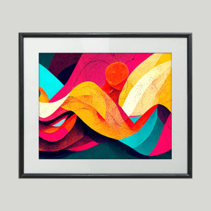 Poster Lo - Lo Wi Art Abstrait coloré