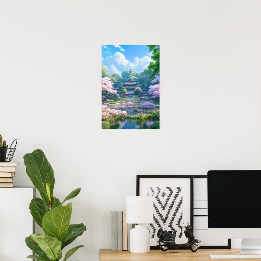 Poster L'oasis cachée au pays du soleil levant (Bureau à domicile)