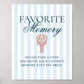 Poster Lobster Bridal Shower Favorite Memory (Devant)
