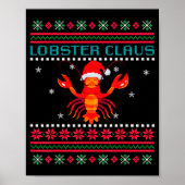 Poster Lobster Claus Ugly Sweater For Lobster Lovers On C (Devant)