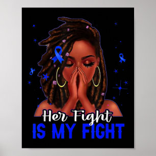 Poster Loc'd Hair Black Woman Son combat est mon combat D
