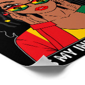 Poster Loc'd Hair Femme noire JunetDix est mon Indépendan (Coin)