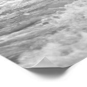 Poster L'océan noir et blanc se lave sur la plage 16x20 (Coin)