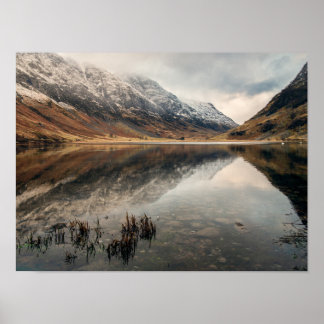 Poster Loch Achtriochtan et Glencoe en hiver