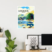 Poster Loch Eck panorama, Argyll, Ecosse, vintage (Bureau à domicile)