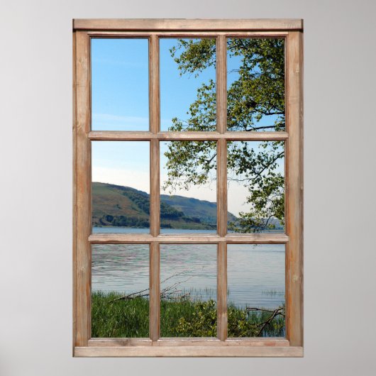 Poster Loch en Ecosse à partir d'une fenêtre (Devant)