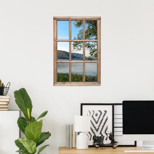 Poster Loch en Ecosse à partir d'une fenêtre (Bureau à domicile)