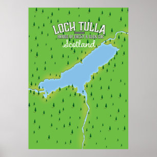Poster Loch Tulla Écosse Carte de l'affiche de voyage