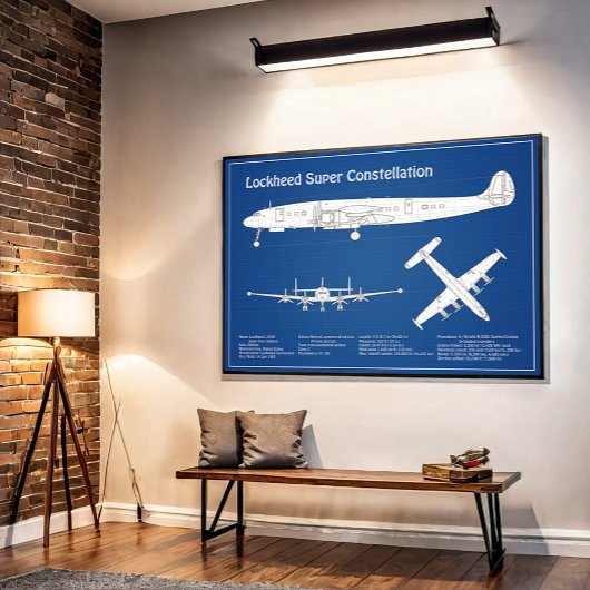 Poster Lockheed L-1049 Super Constellation - Plans ABD