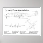 Poster Lockheed L-1049 Super Constellation - Plans BD (Devant)