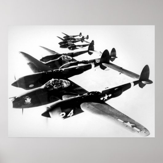 Poster Lockheed P-38 Lightning (Devant)