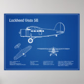Poster Lockheed Vega 5B - Plans d'avion AD (Devant)