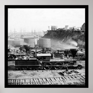 Poster Locomot of the U.S. Military Railroad, VA 1865