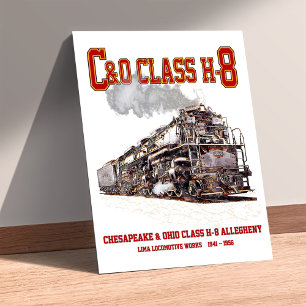 Poster Locomotive à vapeur Allegheny C&O Classe H-8 2-6-6