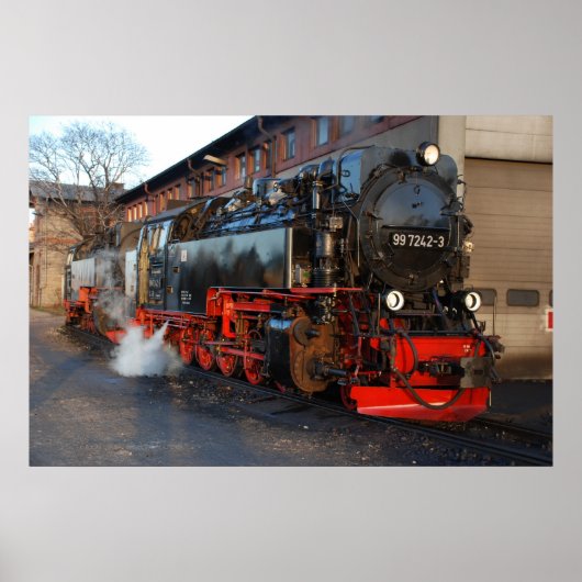 Poster Locomotive à vapeur allemande (Devant)