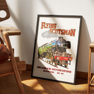 Poster Locomotive à vapeur anglais Flying Scotsman