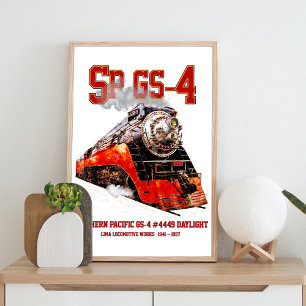 Poster Locomotive à vapeur classique Southern Pacific GS-