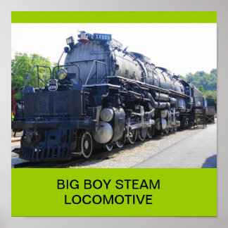 POSTER LOCOMOTIVE À VAPEUR DE GROS GARÇON
