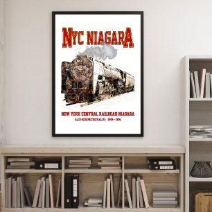 Poster Locomotive à vapeur historique du train Niagara NY