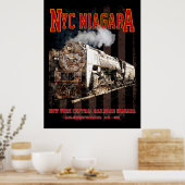 Poster Locomotive à vapeur NYC Niagara avec drapeau améri (Cuisine)