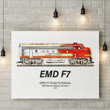 Locomotive diesel EMD F7 Santa Fe Warbonnet.