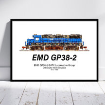 Locomotive diesel EMD GP38-2 bleu et blanc GATX