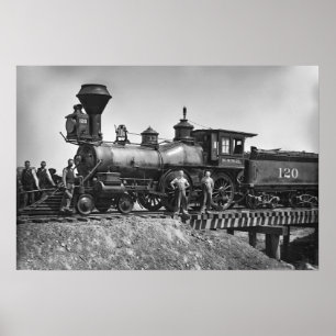 Poster Locomotive du réseau ferroviaire initial