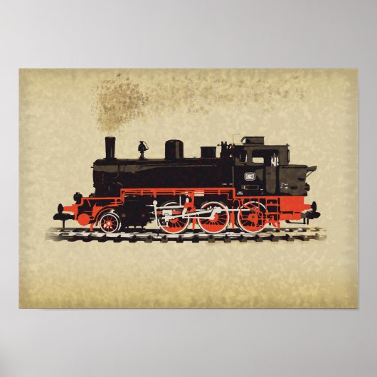 Poster Locomotive Vintage (Devant)