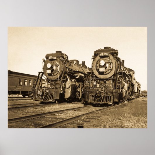 Poster Locomotives du Canadien National "Twins" (Devant)