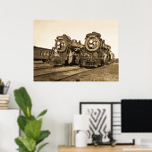 Poster Locomotives du Canadien National "Twins" (Bureau à domicile)