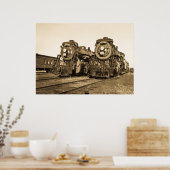 Poster Locomotives du Canadien National "Twins" (Cuisine)