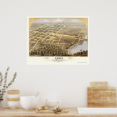 Poster Loda, IL Carte panoramique - 1869 (Cuisine)