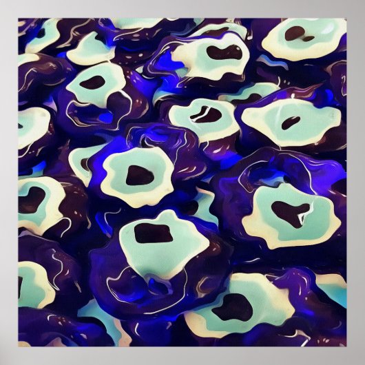 Poster L'Oeil Boncuk Turc Formé Amulet Bizarre Art (Devant)