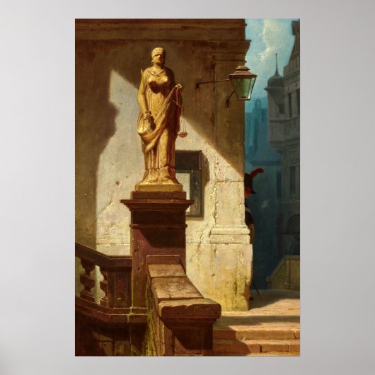 Poster L'oeil de la loi, Justice par Carl Spitzweg (Devant)