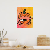 Poster L'oeil endormi du Citrouille Éffrayant (Cuisine)