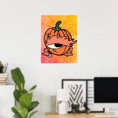 Poster L'oeil endormi du Citrouille Éffrayant (Bureau à domicile)