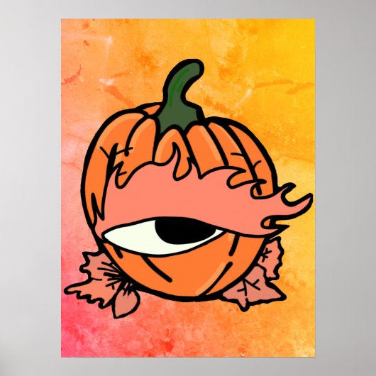 Poster L'oeil endormi du Citrouille Éffrayant (Devant)