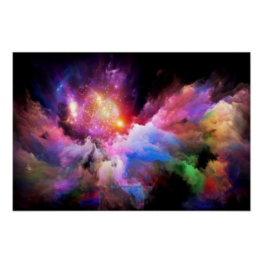 Poster l'œuvre d'art en nuage de SlipperyJoe abstraite vi (Devant)