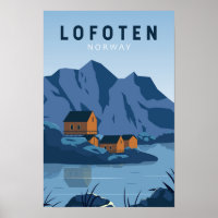 Lofoten Norvège Voyage Art Vintage