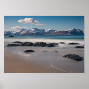 Poster Lofoten Vikten Beach photo du paysage