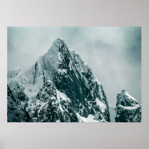 Poster Lofoten Winter Mountain Nature Photo