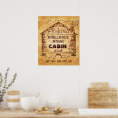 Poster Log Cabine Personnalisé Faux Wood (Cuisine)