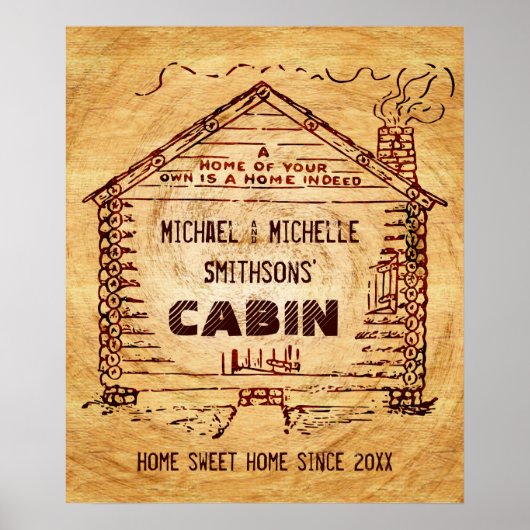 Poster Log Cabine Personnalisé Faux Wood (Devant)