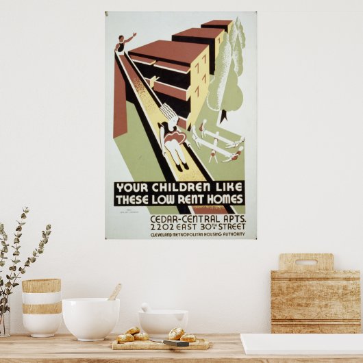 Poster Logement public (Cuisine)